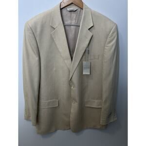 Pronto Uomo 100% Silk Blazer 44L Tan 2 Button NWT
